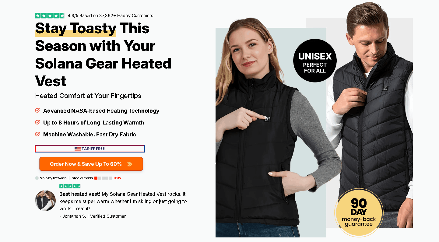 Order Now Solana Gear Heated Vest